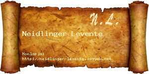 Neidlinger Levente névjegykártya